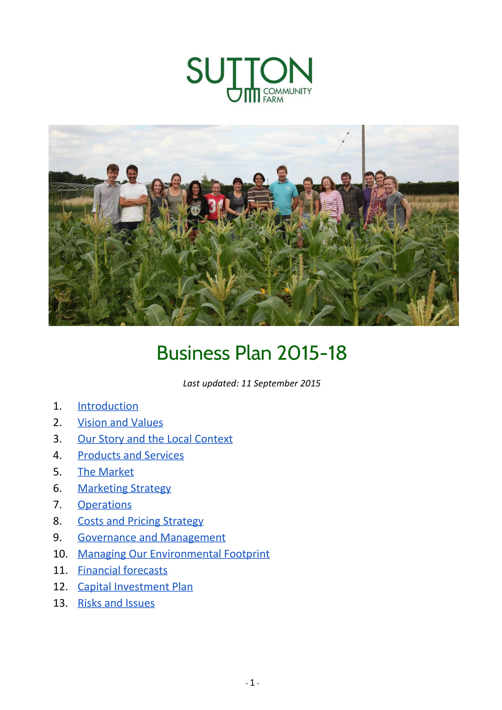 corn farming business plan