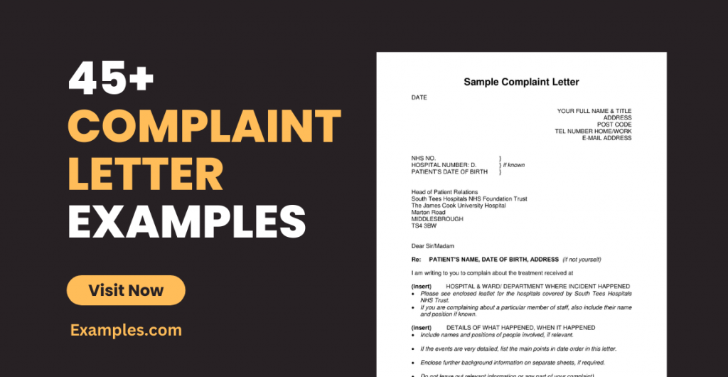 Complaint Letter Examples