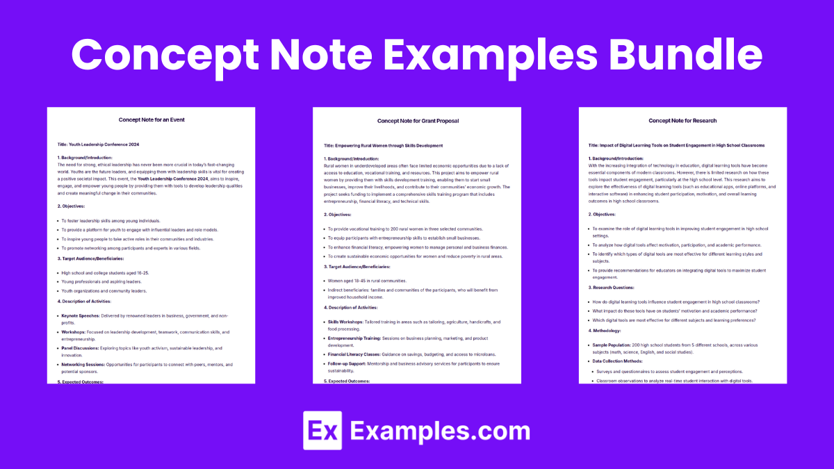 Concept Note Examples Bundle