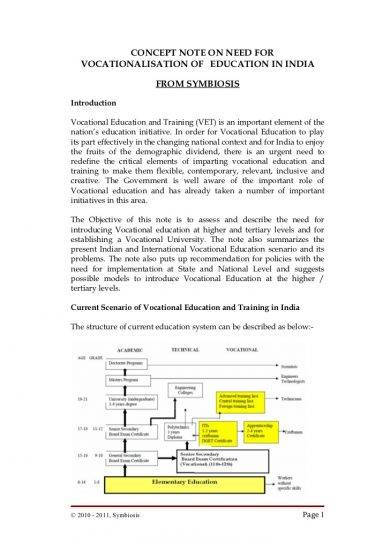 concept note on vocationalization of education 