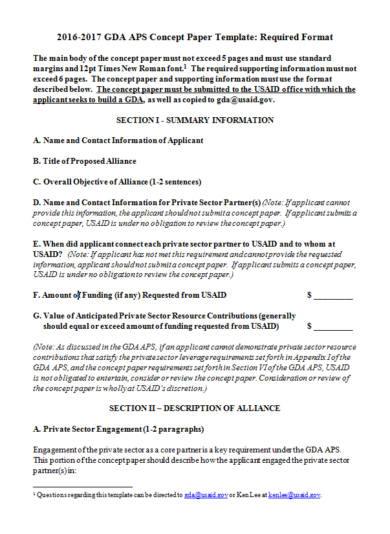 Example Concept Sheet Research Funding - How To Write A ...