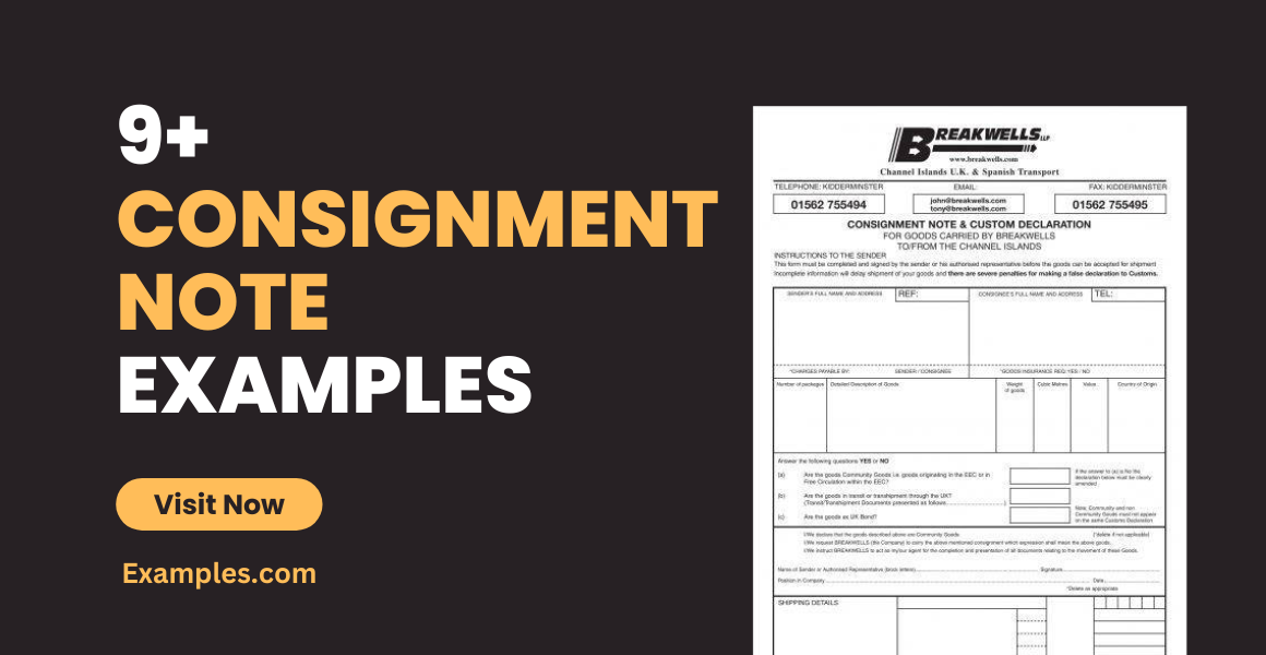 consignment note examples