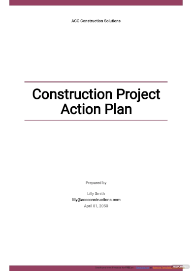 construction project action plan template