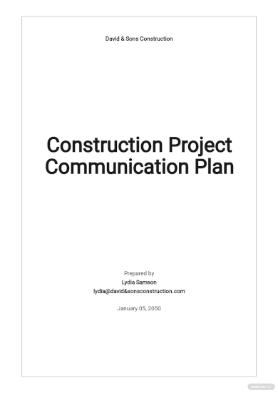 construction project communication plan template