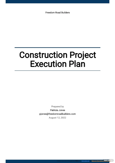 construction project execution plan template
