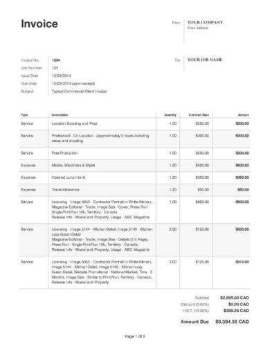 Photography Invoice 25 Examples Format Pdf Examples