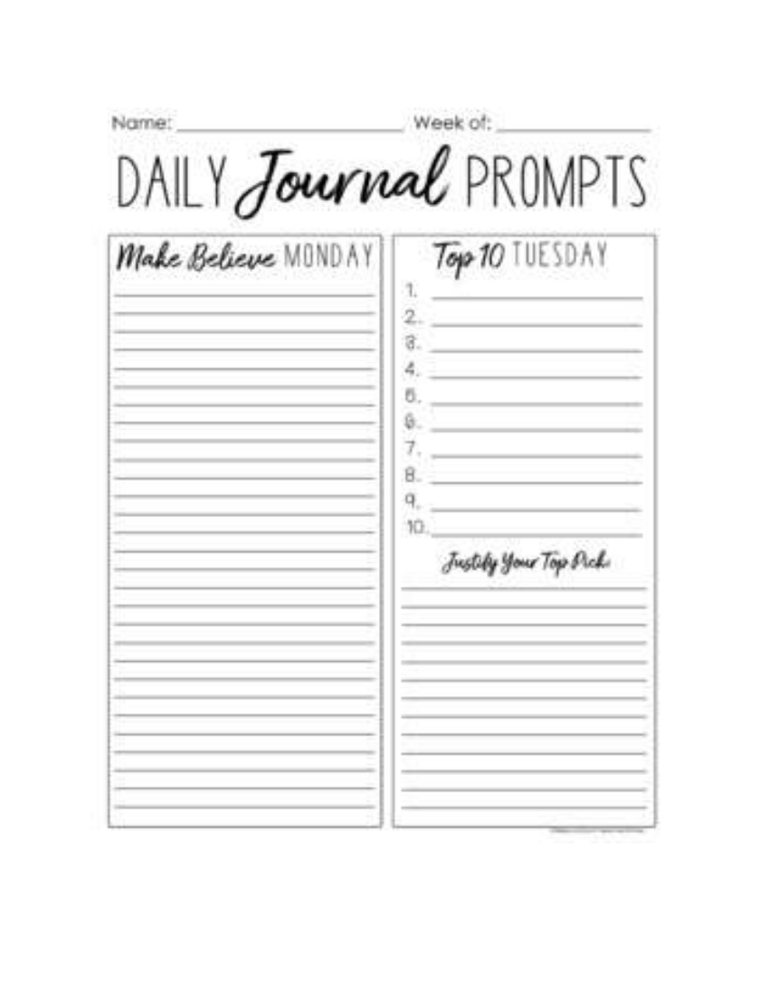 Daily Journal Examples For Students