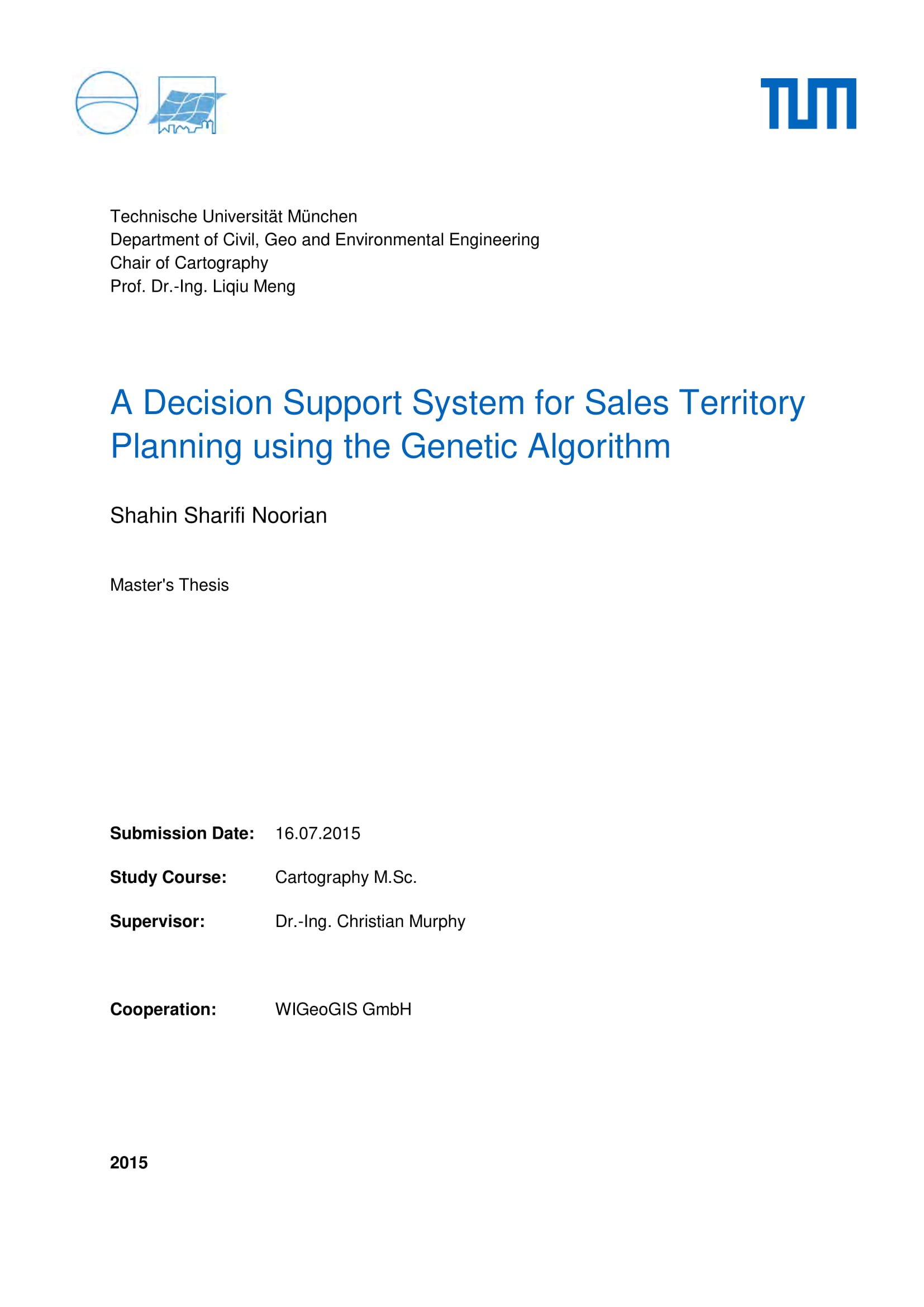 Decision Support System for Sales Territory Planning Using the Genetic Algorithm Example 01