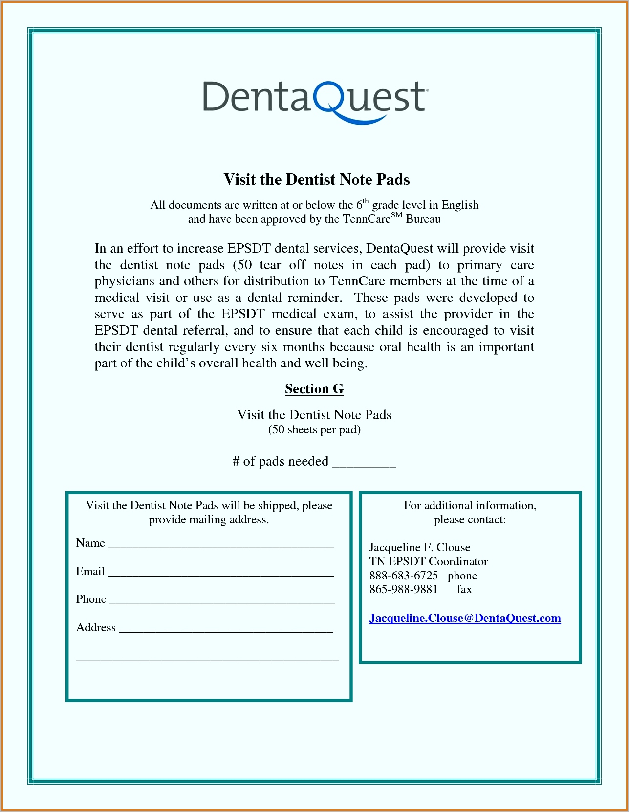 Printable Dental Clinical Notes Template