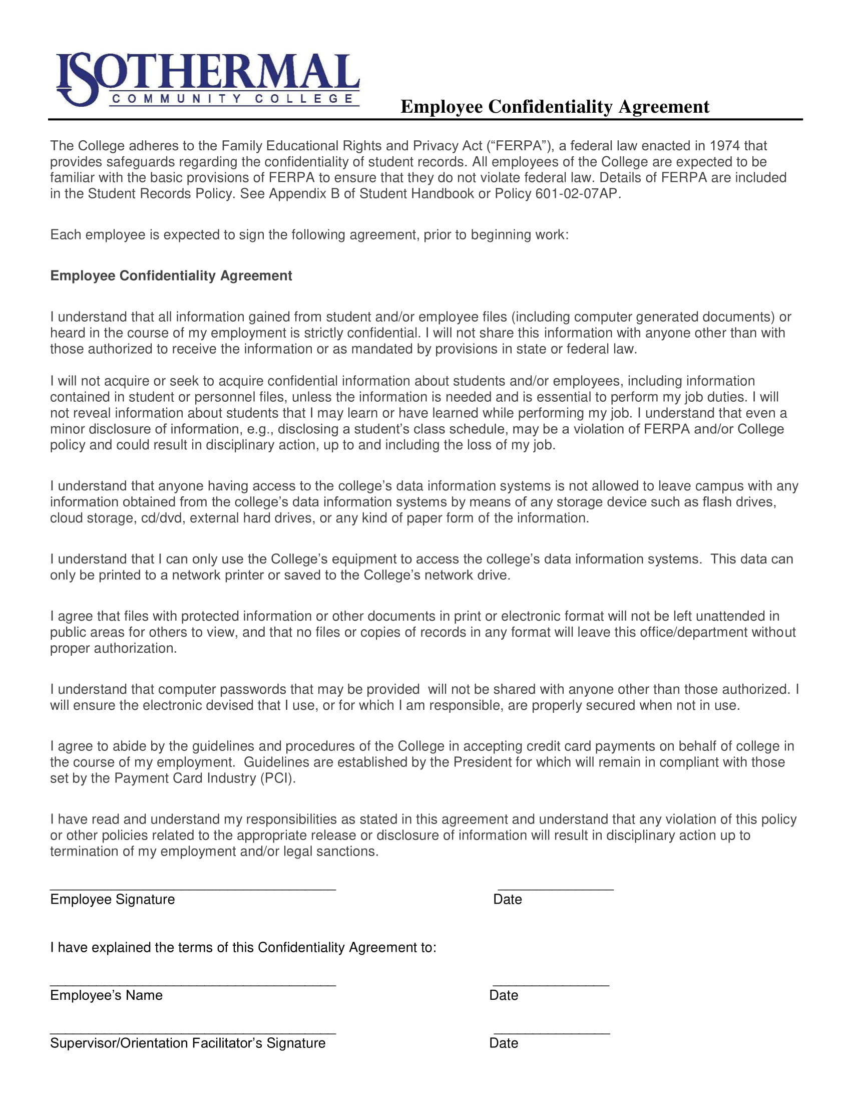 Confidentiality Agreement Template