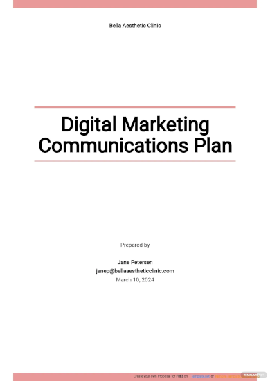 Digital Marketing Communications Plan Template