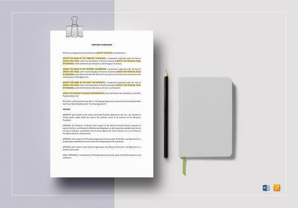 earn out clause agreement template 