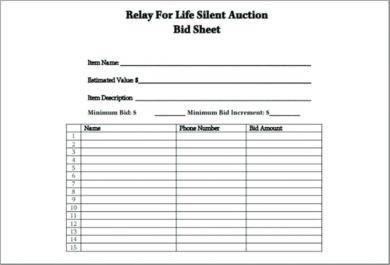 editable silent auction bid form example1