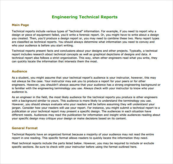 Abstract Example For Technical Report