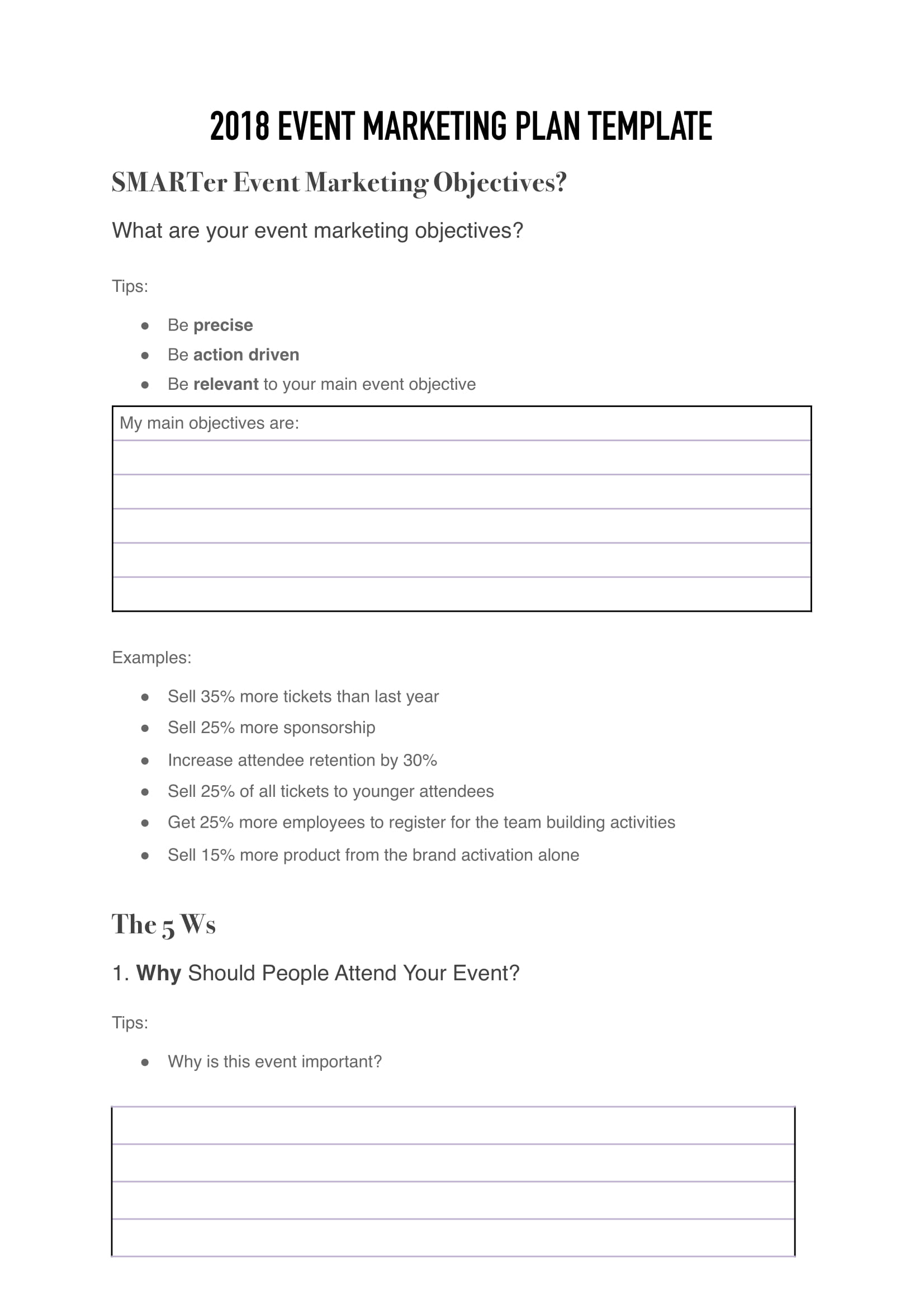 event marketing plan template example 01