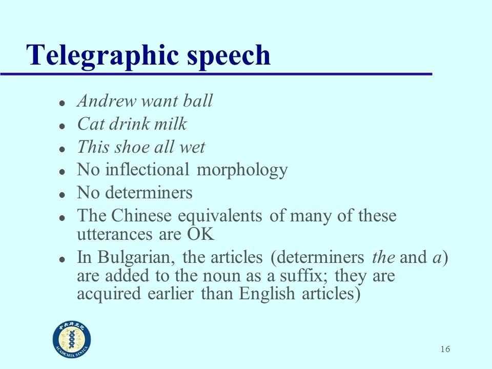 examples of telegraphic language