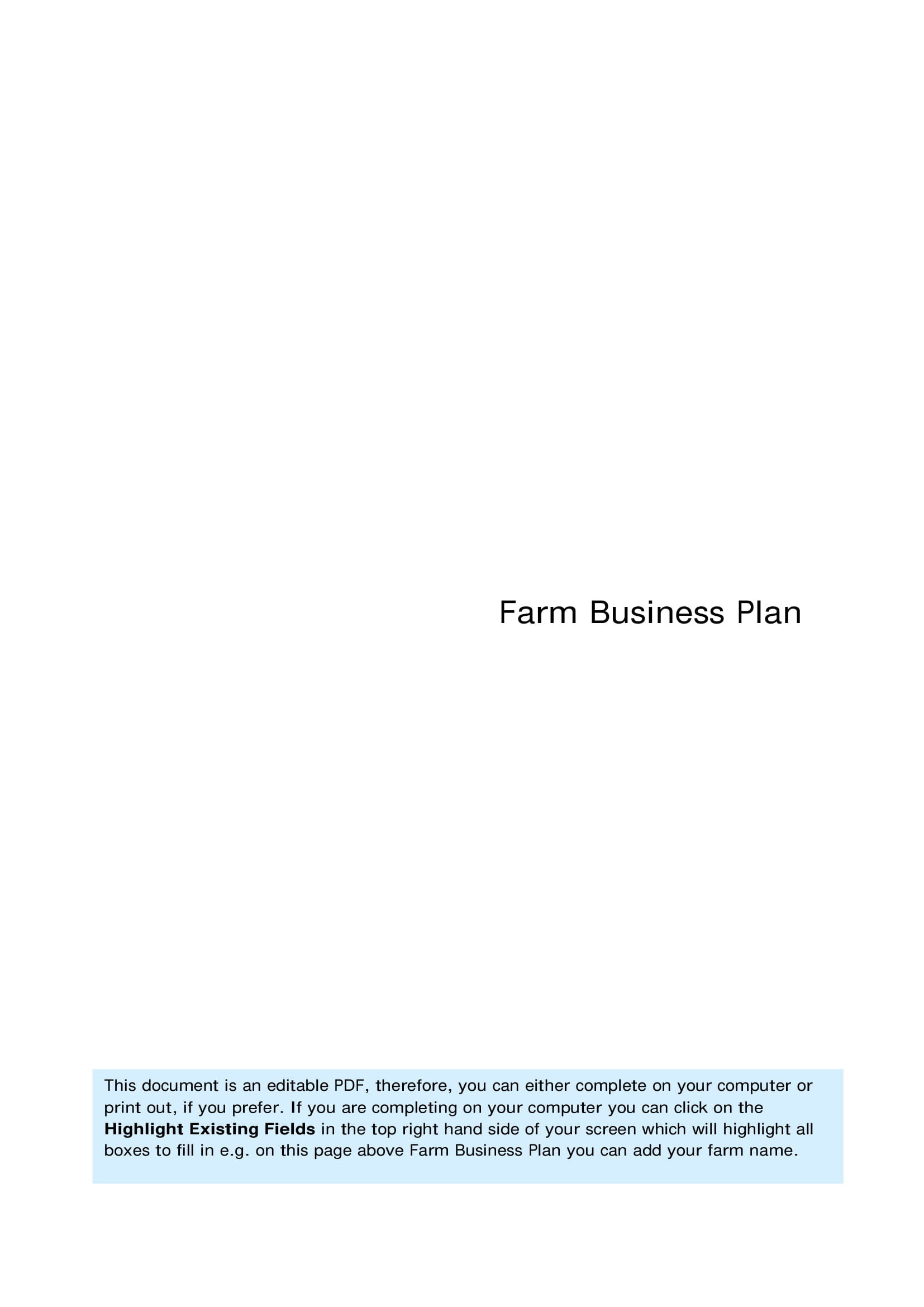 agriculture farm business plan pdf