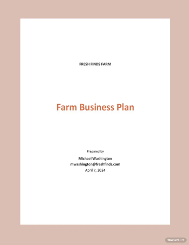 farm business plan template