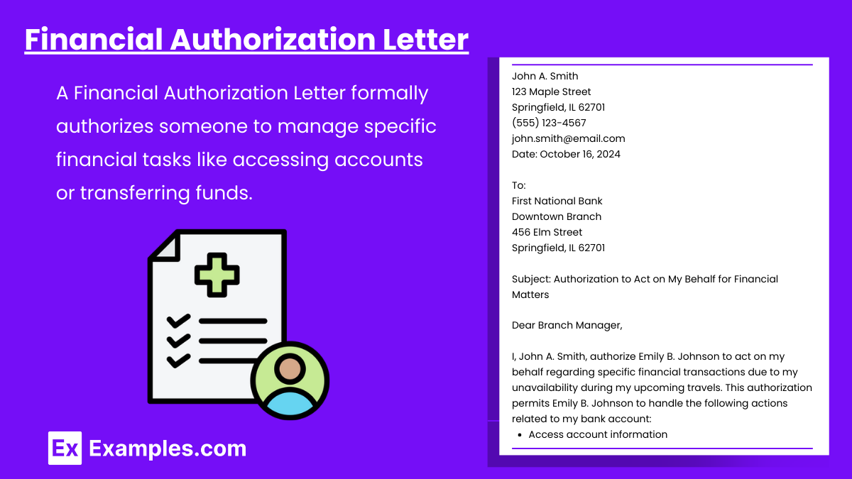 Financial Authorization Letter