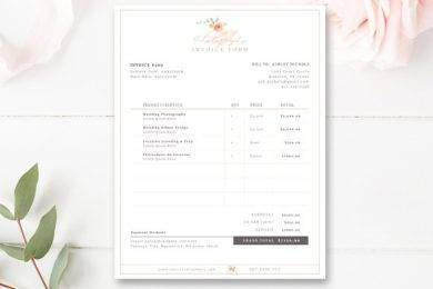 flowery photography invoice example1