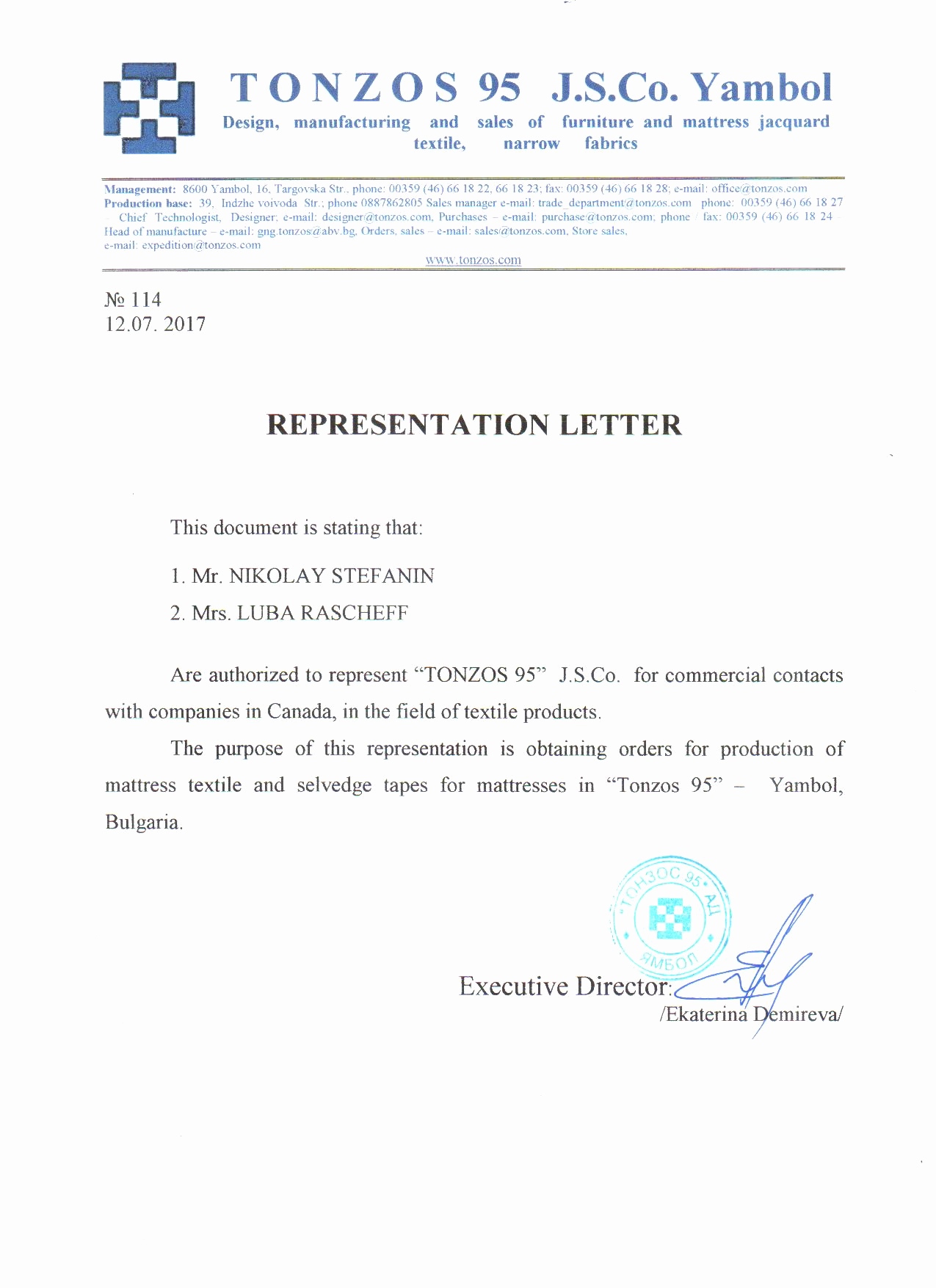 formal authorization letter to represent example
