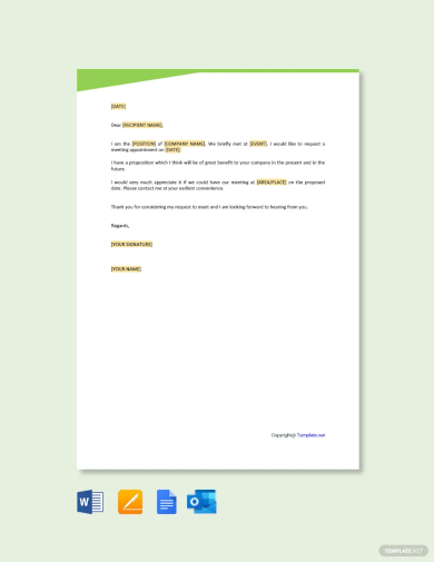 free appointment meeting letter template