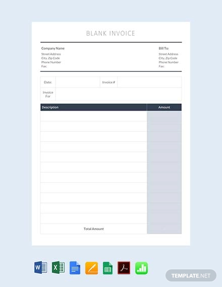 free blank invoice template