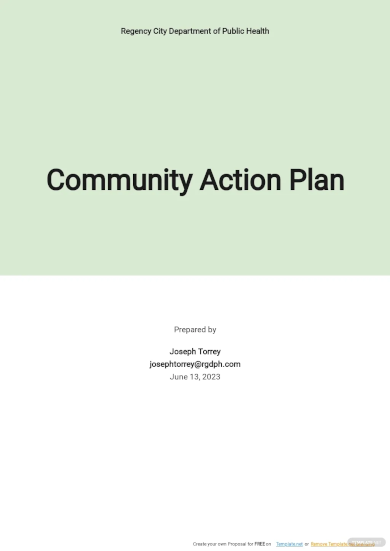 free simple community action plan template