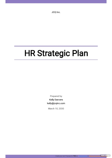 free simple hr strategic plan template