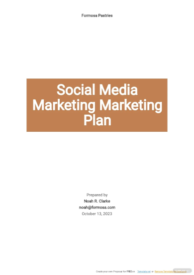 free simple social media marketing plan template