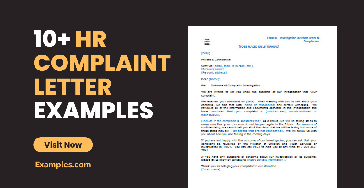 HR Complaint Letter Examples