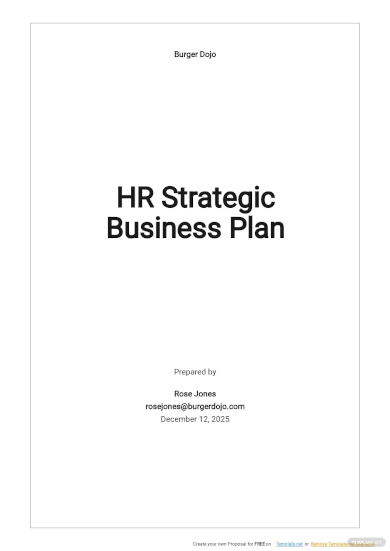 hr strategic business plan template