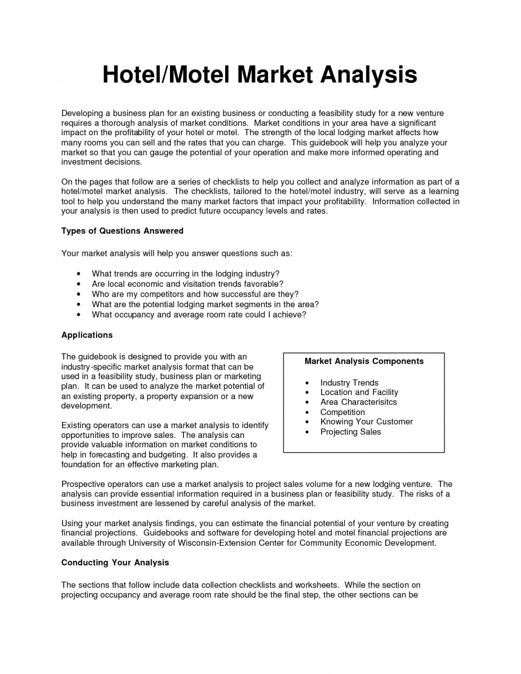 market analysis business plan pdf