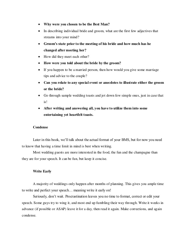 11+ Best Man Speech Examples - PDF | Examples