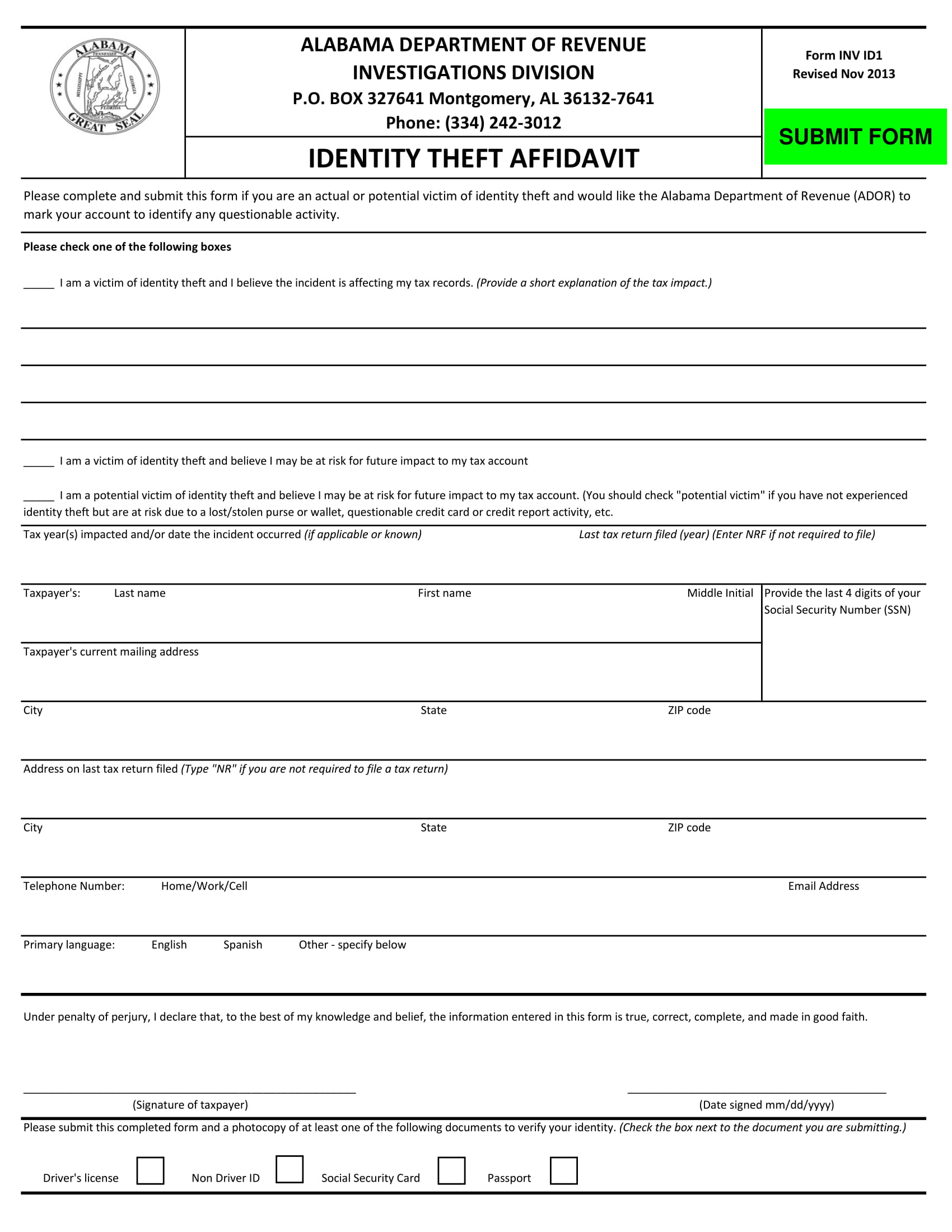 9 ID Theft Affidavit Examples PDF Examples