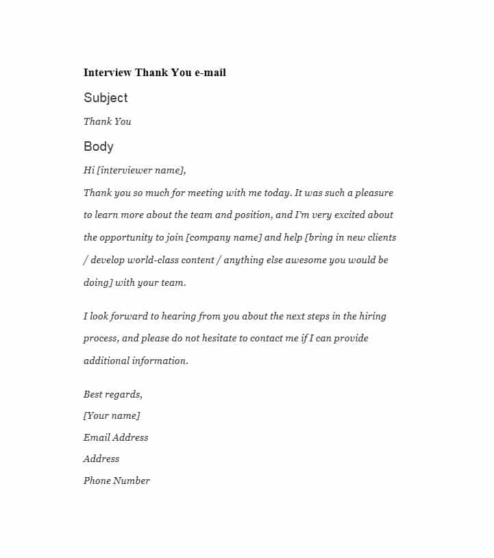 interview thank you email format example