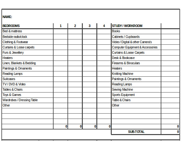 personal inventory worksheet pdf