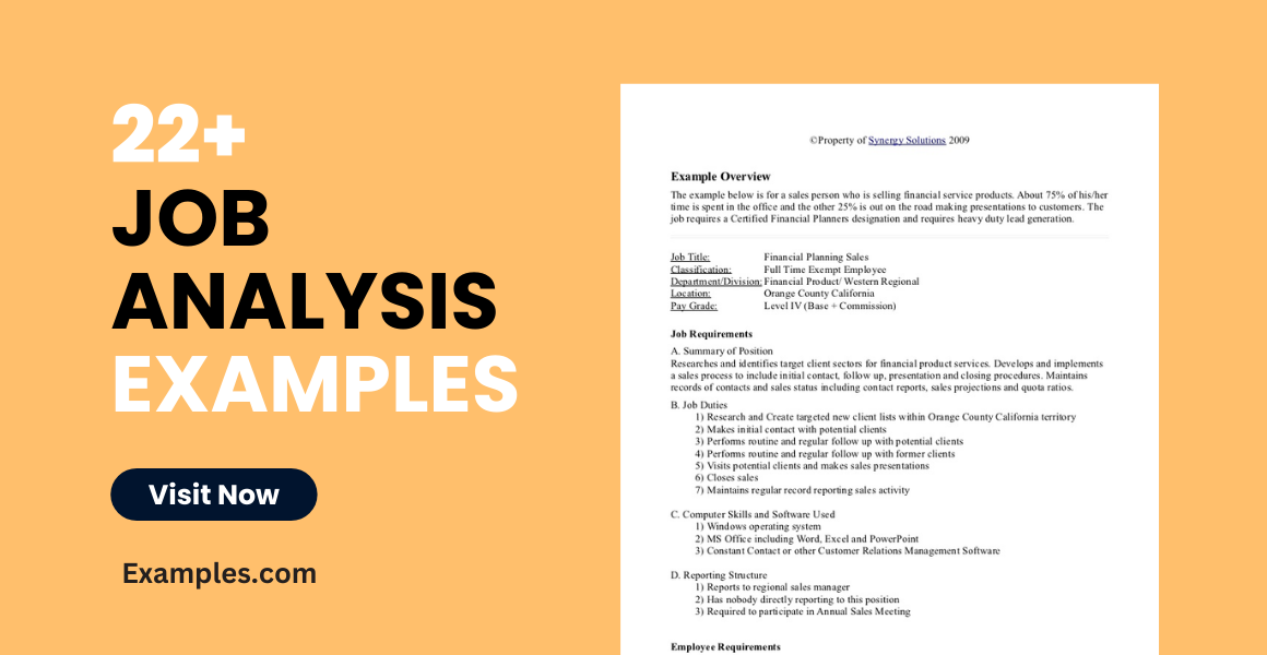 Job Analysis Examples