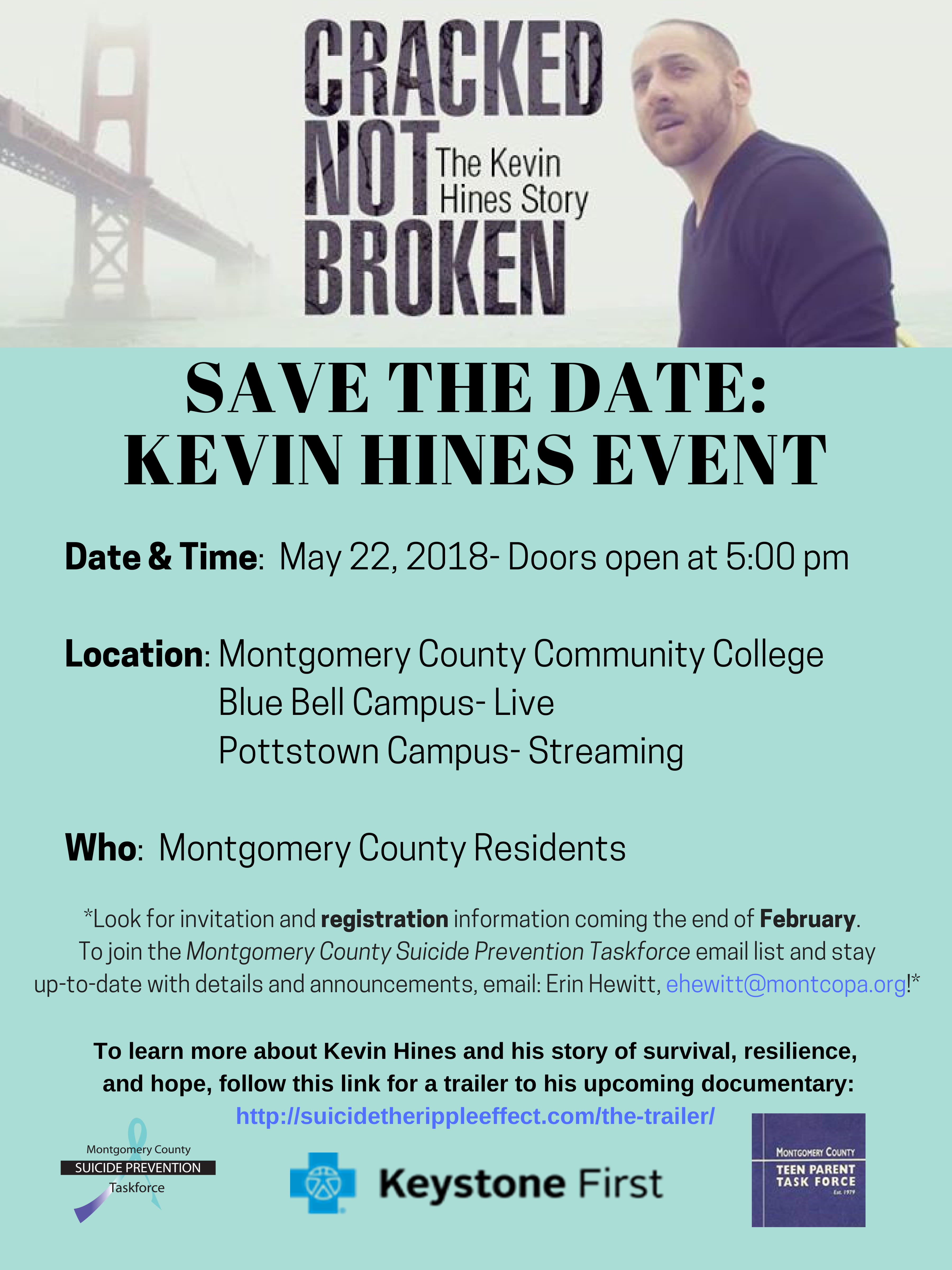 Kevin Hines Save the Date Email Example