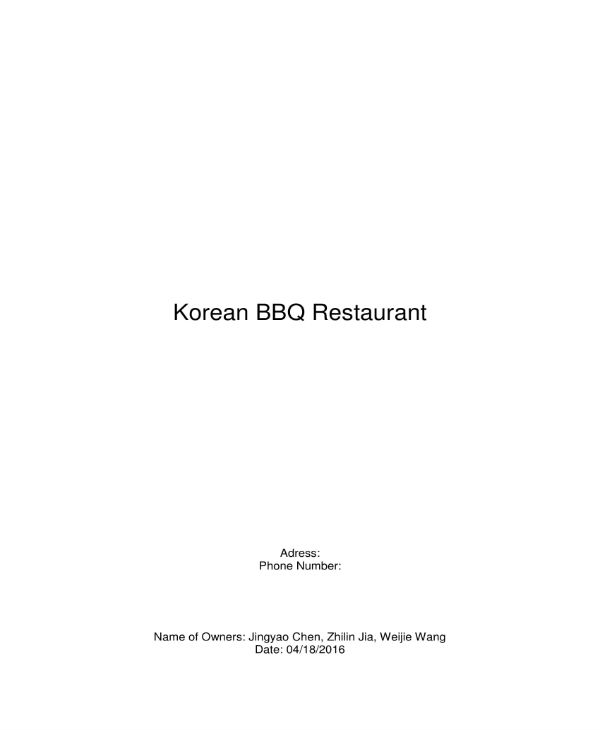 korean bbq business plan