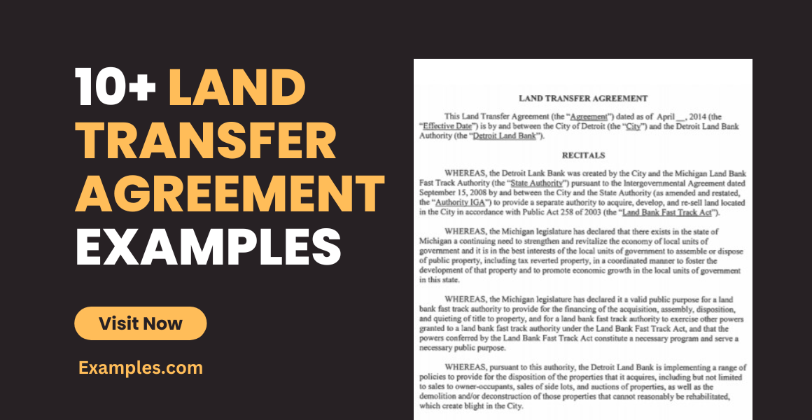 Land Transfer Agreement Examples