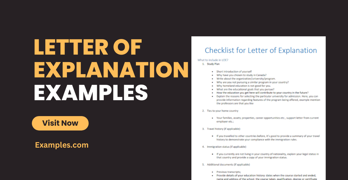 Letter of Explanation Examples