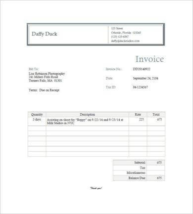 Photography Invoice - 25+ Examples, Format, Pdf | Examples