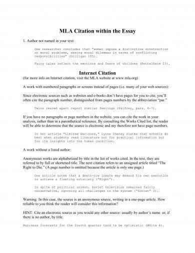 mla citation reference essay example1