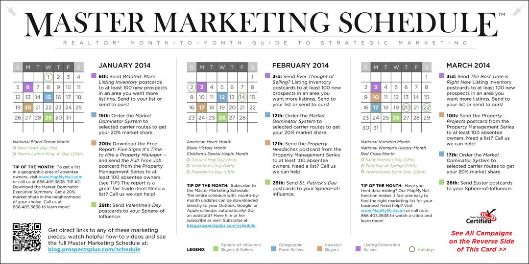 master schedule for apartment marketing plan example