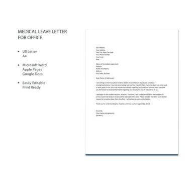 leave office for letter medical PDF Leave 11 Examples     Letter Official Medical Examples