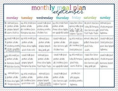 monthly meal plan 