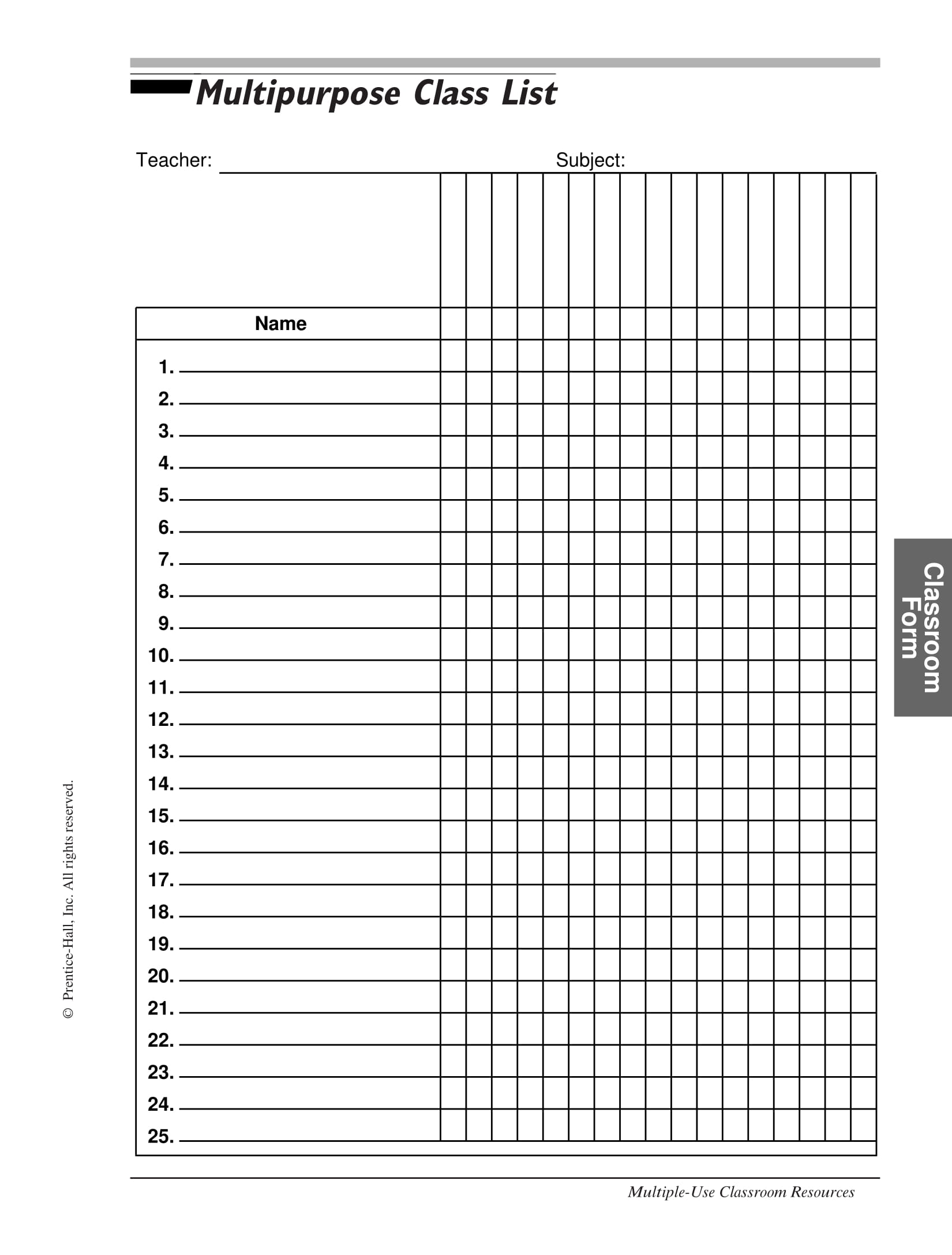 Class List 12+ Examples, Format, Pdf Examples