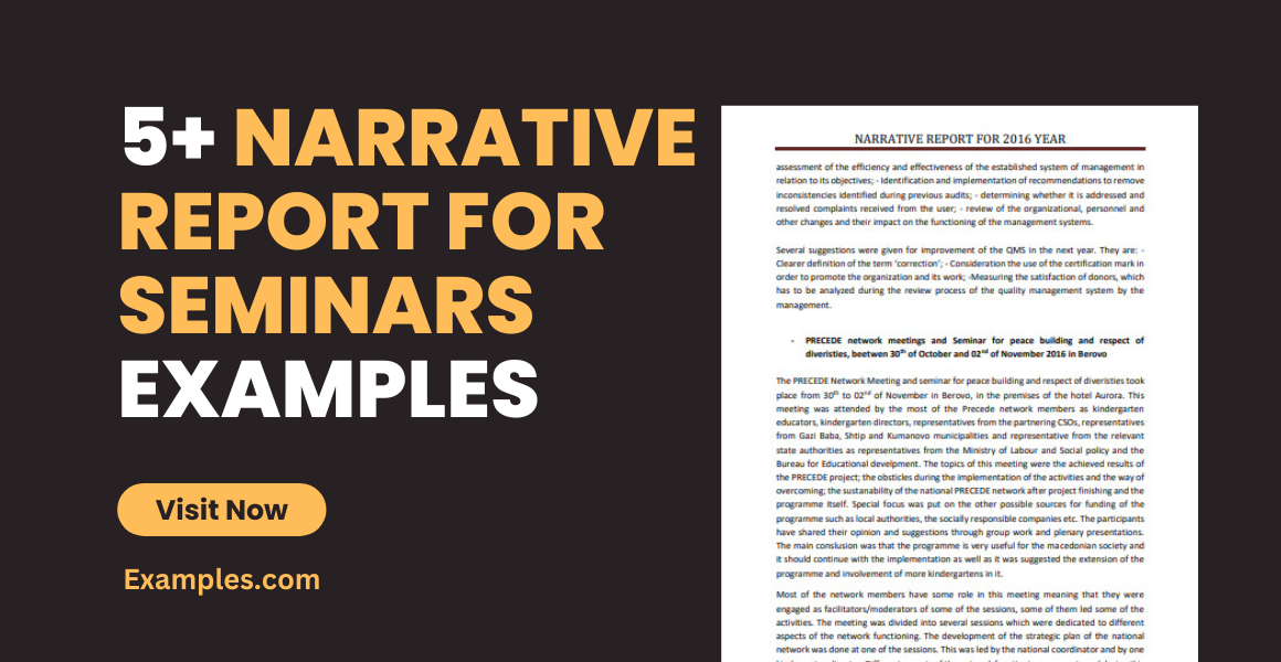 Narrative Report for Seminars Examples
