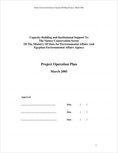 nature conservation project operational plan example1